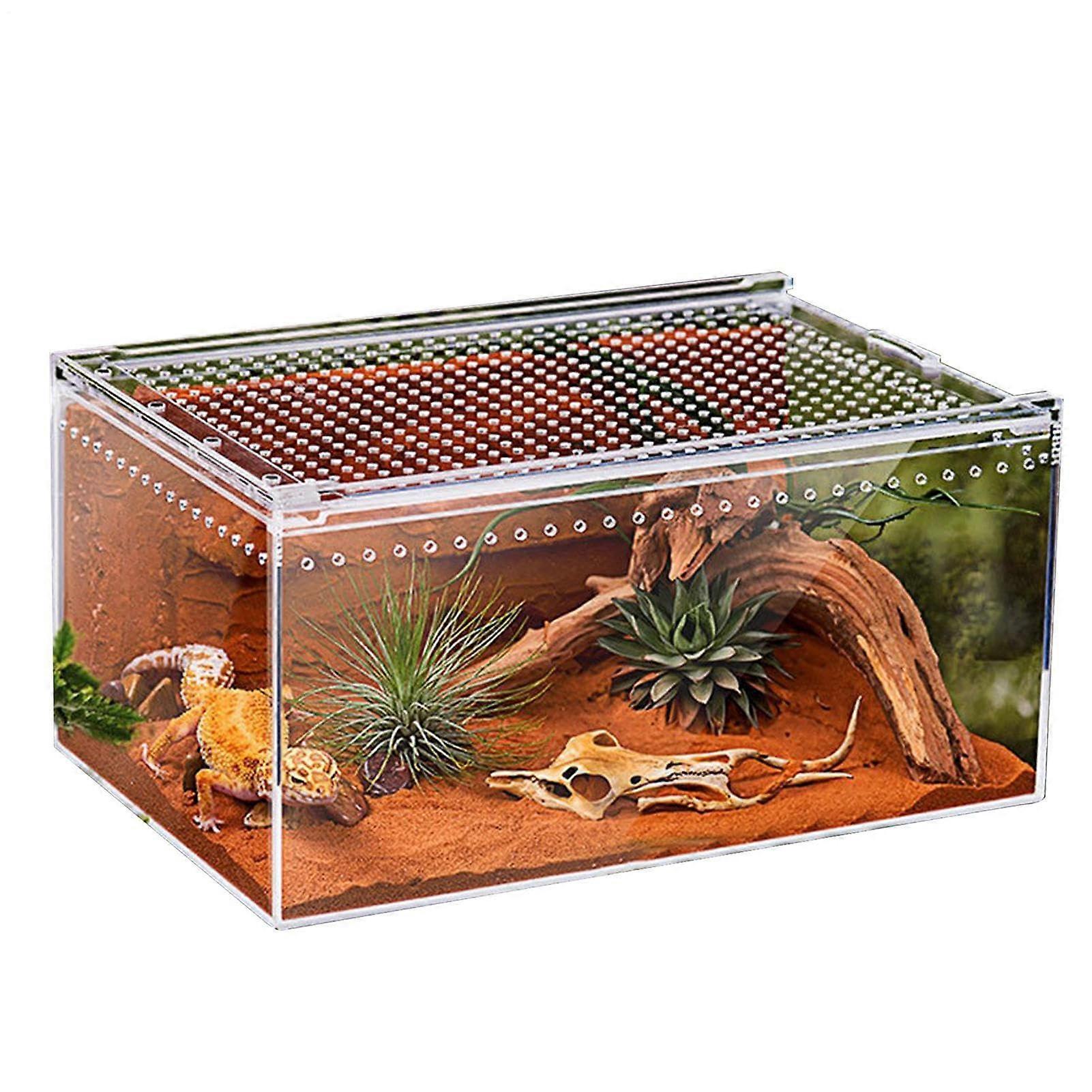 Spider Enclosure  Transparent Reptile Box, Clear Breeding Cage For Gecko, Bearded Dragon, Tortoise, Chameleon, Acrylic
