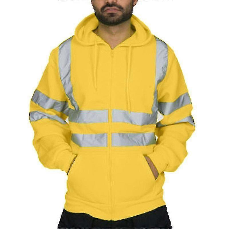 Men Hoodie Sweatshirt Safety High Visibility Work Jacket