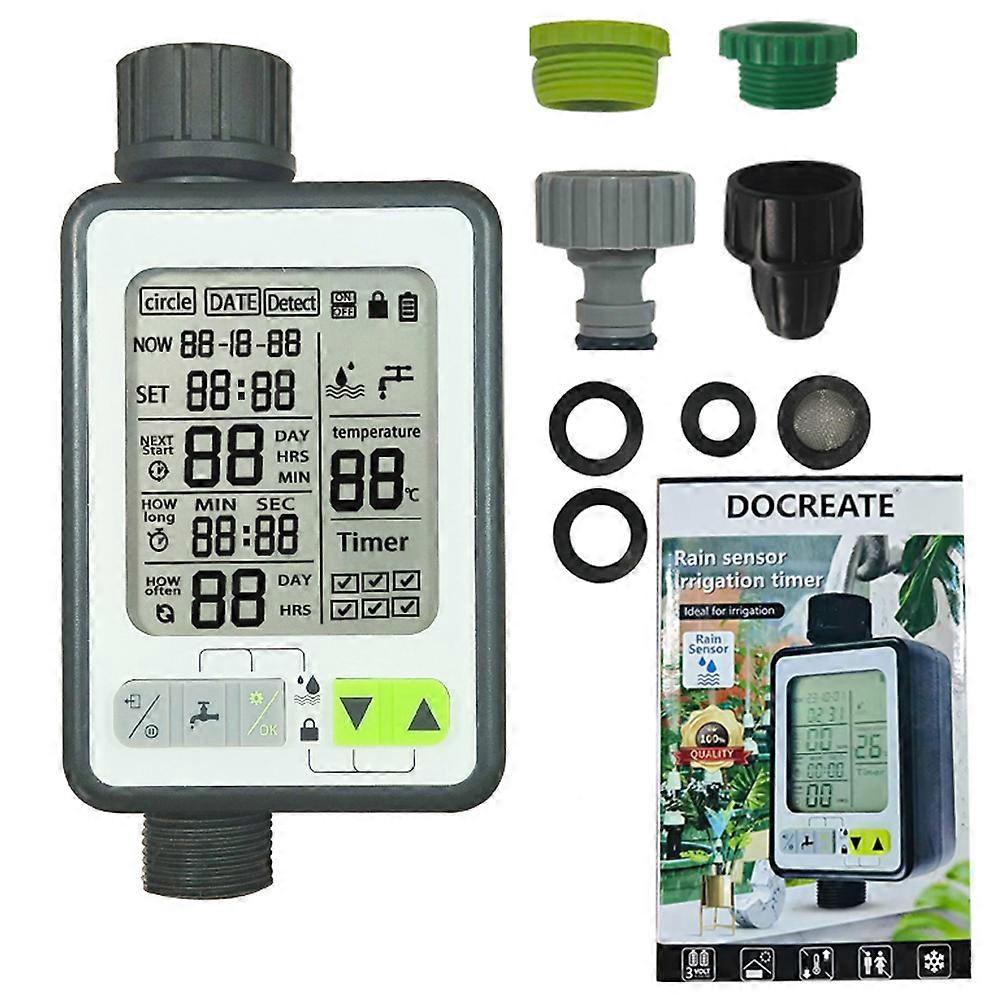 Garden Automatic Watering Timer Intelligent Rain Delay Timing Valves Controller Support 3 Irrigation Modes and Watering Date Time Duration Setting Fun