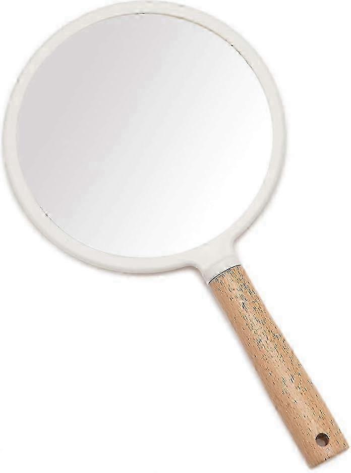 Portable Hand Mirror, Wooden Handle Handheld Mirror with Unique Style, Clear Wooden Texture Compact and Portable for Easy Travel and Daily Use