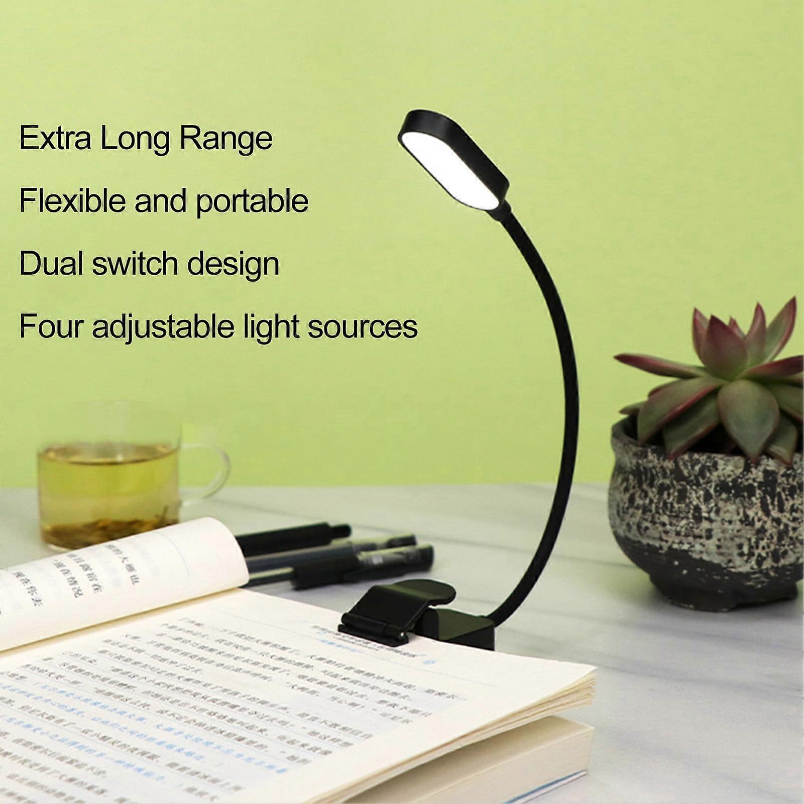 USB Rechargeable Reading Lamp with 500mAh Battery, 9 LED Bulbs, No Flicker, Clip-On Book Light, Ideal for Daily Use