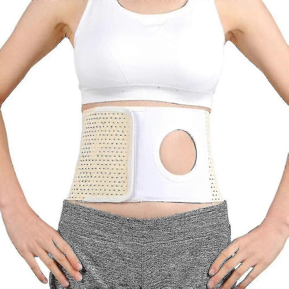 حزام فتق أوستومي مرن للخصر مع فتحة ستوما (لتر، بيج)