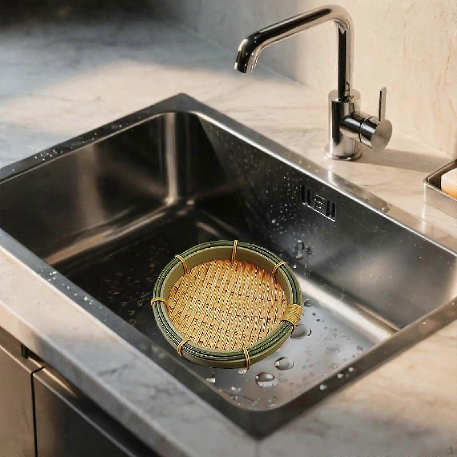 Woven Basket Tray Bread Multifunctional Decorative Round Serving Food Storage Container