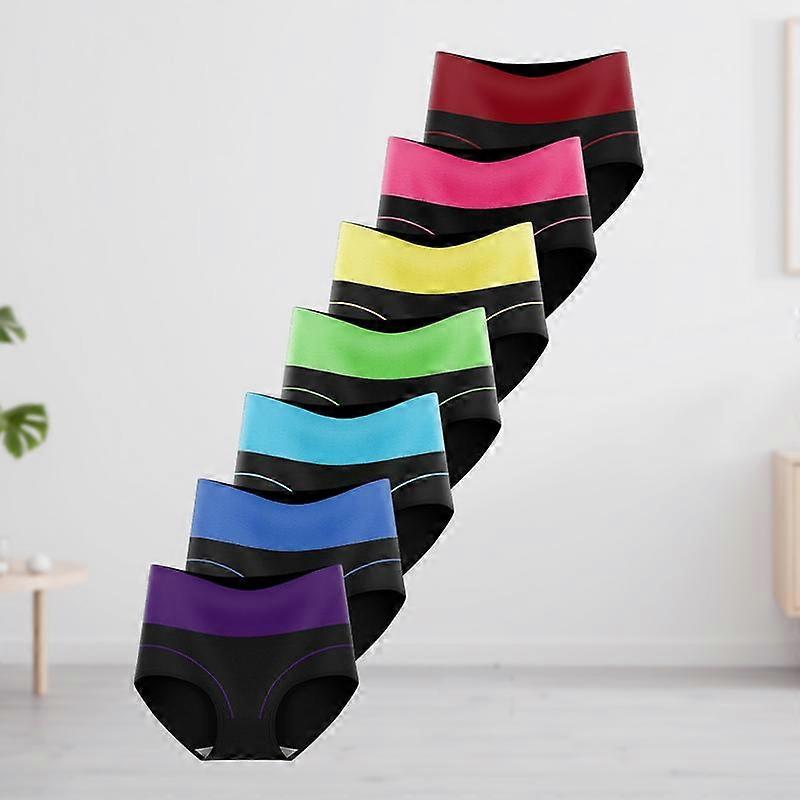 HOTCOM 7Pcs Women's Plus Size Elastic Hipster Panties – Comfy, Breathable & Seamless Underwear with Soft Stretch Belt Design, Daily Womenswe