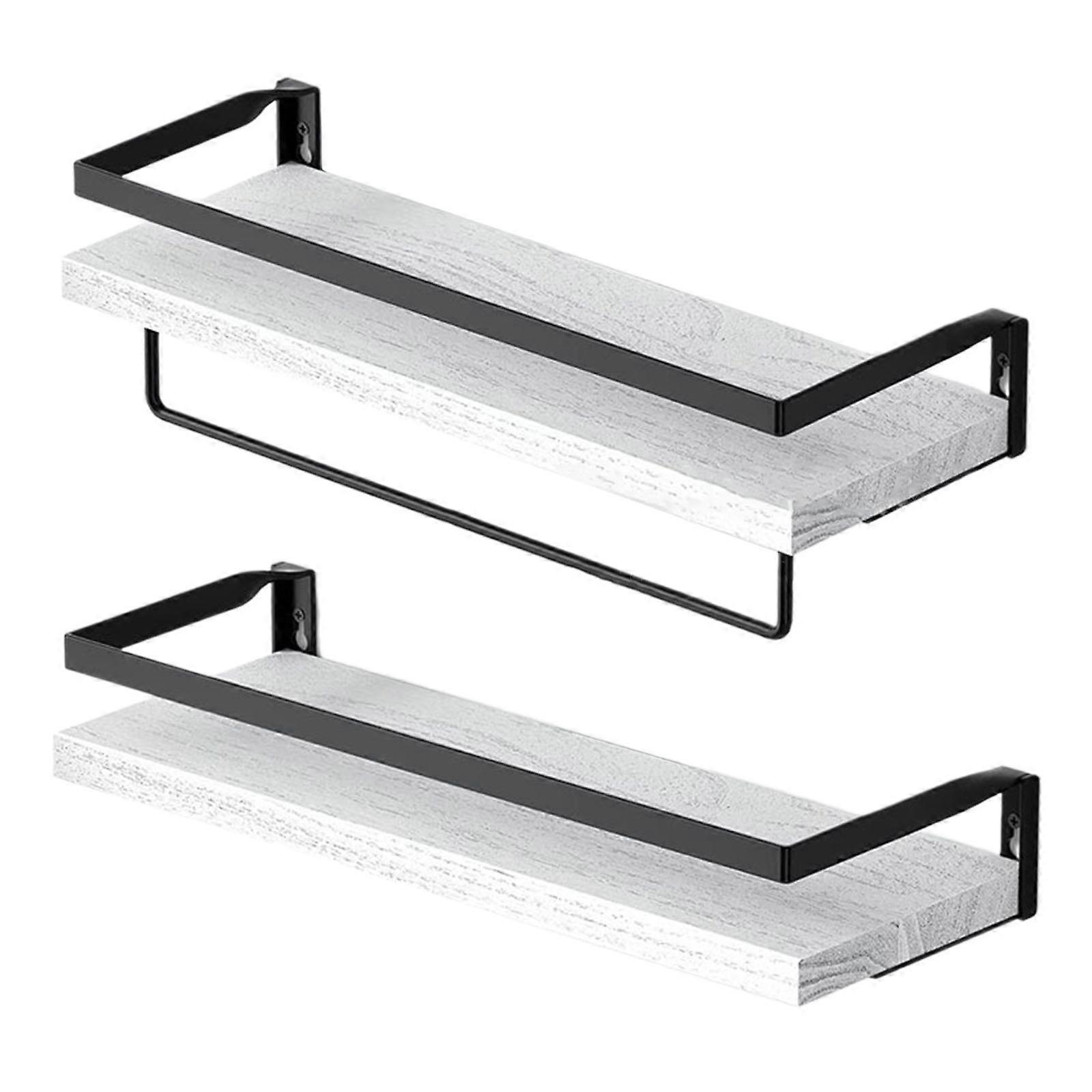 Sturdy Wall Mounted Floating Shelves Multipurpose Floating Shelves Practical Wood Wall Mounted Holder for Bathroom Multicolor