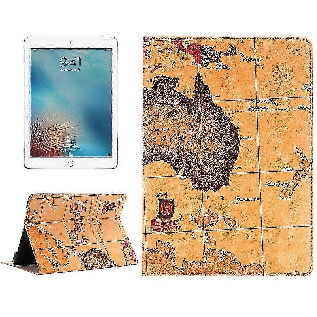 Map Pattern Horizontal Flip Leather Case with Holder & Card Slots & Wallet for iPad Pro 9.7 inch, Random Pattern Delivery 2025