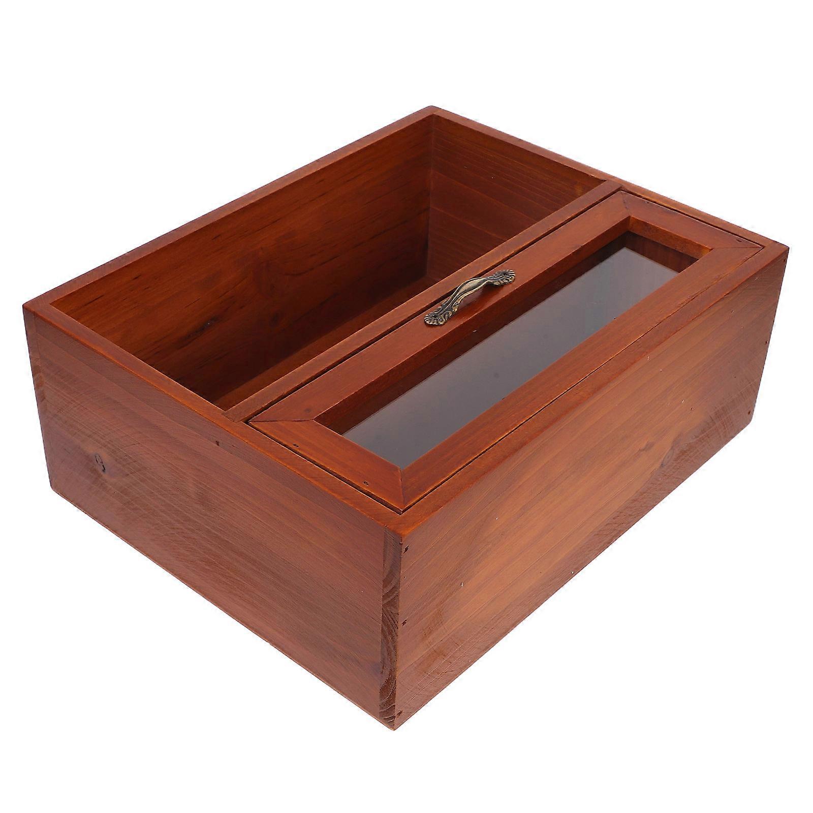 Tea Storage Box Wooden Case for Storage Vintage Cosmetic Shadow Case