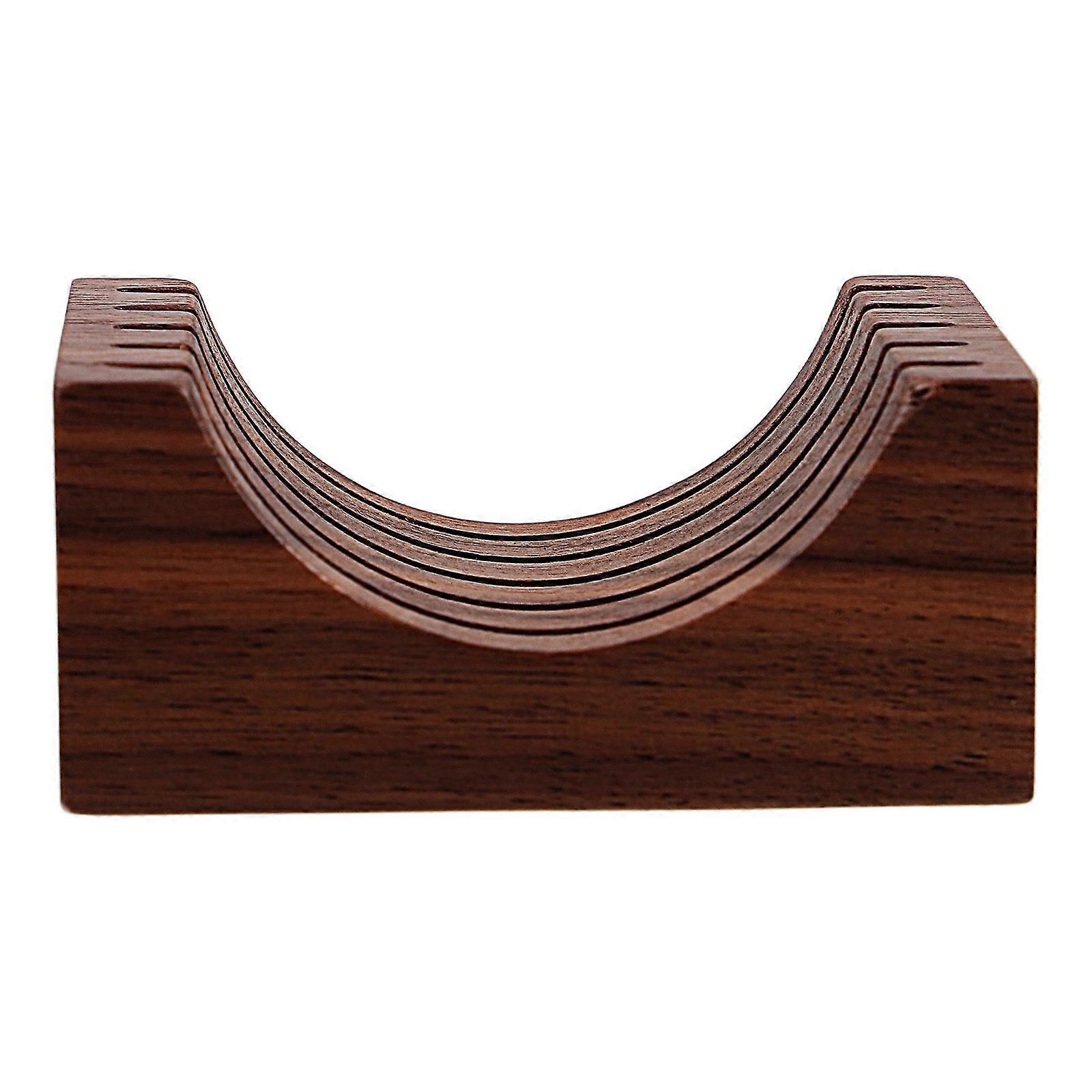 Coffee Machine Filter Stand Organizer Wooden Base for Water Distribution Puck