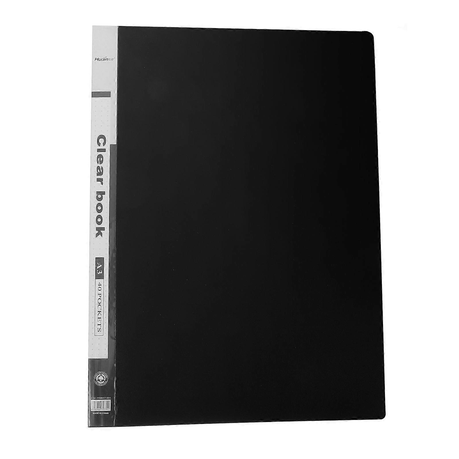 Plastic Presentation Book Portfolio Folder Pockets File Folder Clear Sleeves Protector Book Document Organizer For Music Sheets Artwork Drawing (A3)