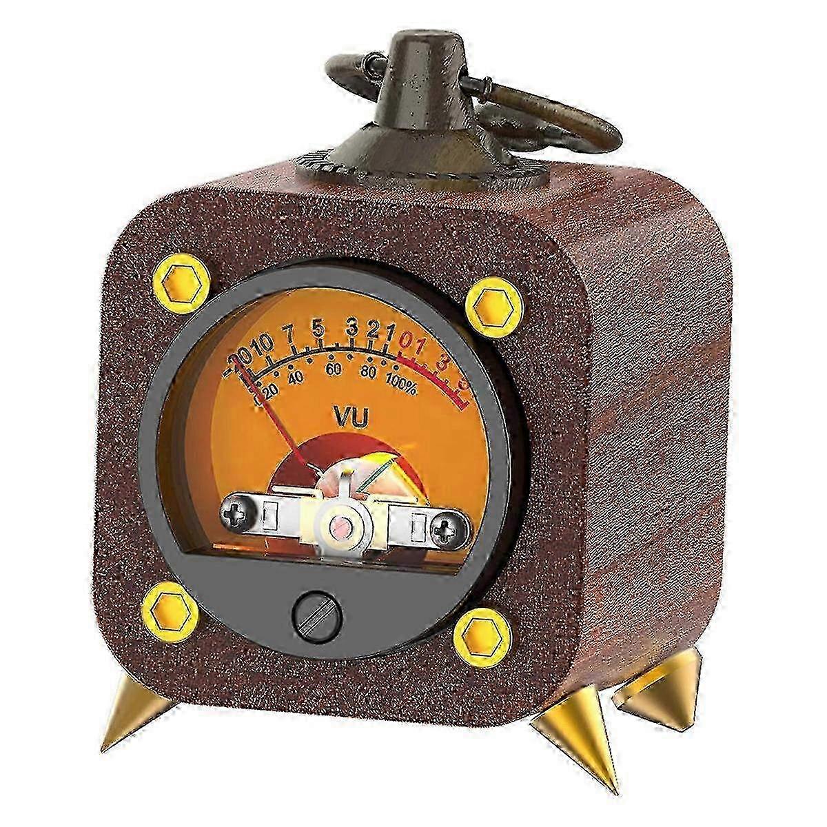 Wireless Retro Analog VU Meter with Warm Backlight - Vintage Style Audio Level Indicator for Home Studio & Music Lovers
