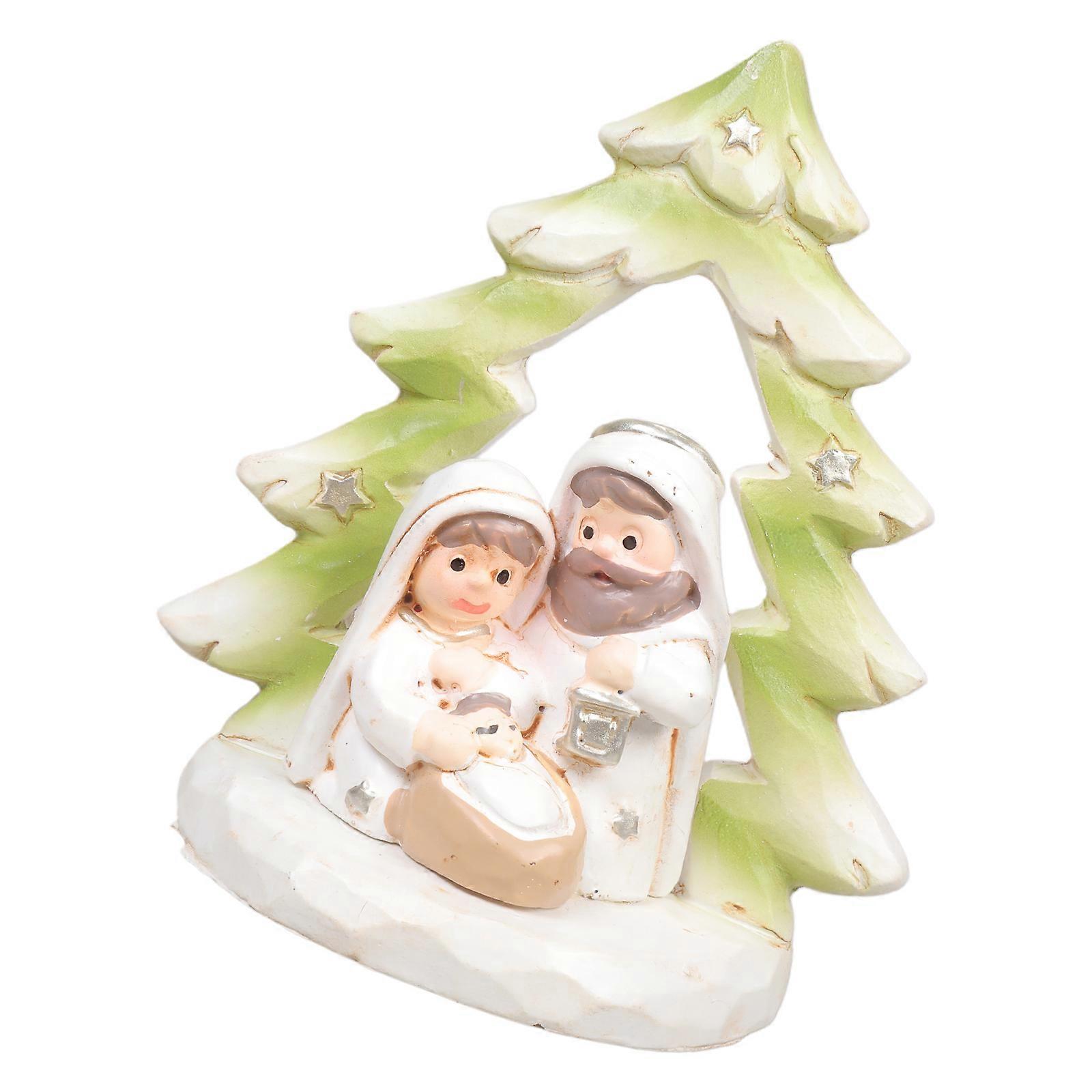 Artistic Nativity Display Set Produced Of Solid Rosin‌ For Year Round Spiritual Ornament‌ And Cultural Conservation Multicolor