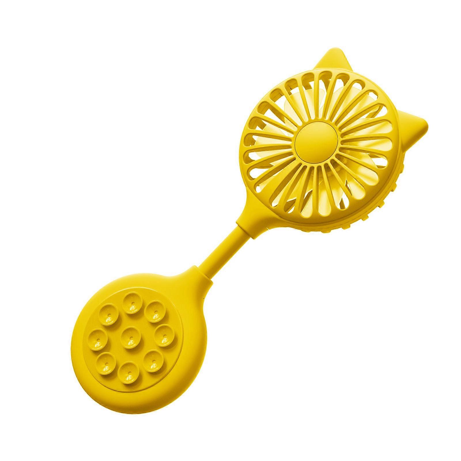 מאוורר כיס מאוורר שולחן עם יניקה מאוורר USB מאוורר נסיעות מאוורר חיצוני מאוורר נוח מושלם לשימוש פנימי וחיצוני צהוב