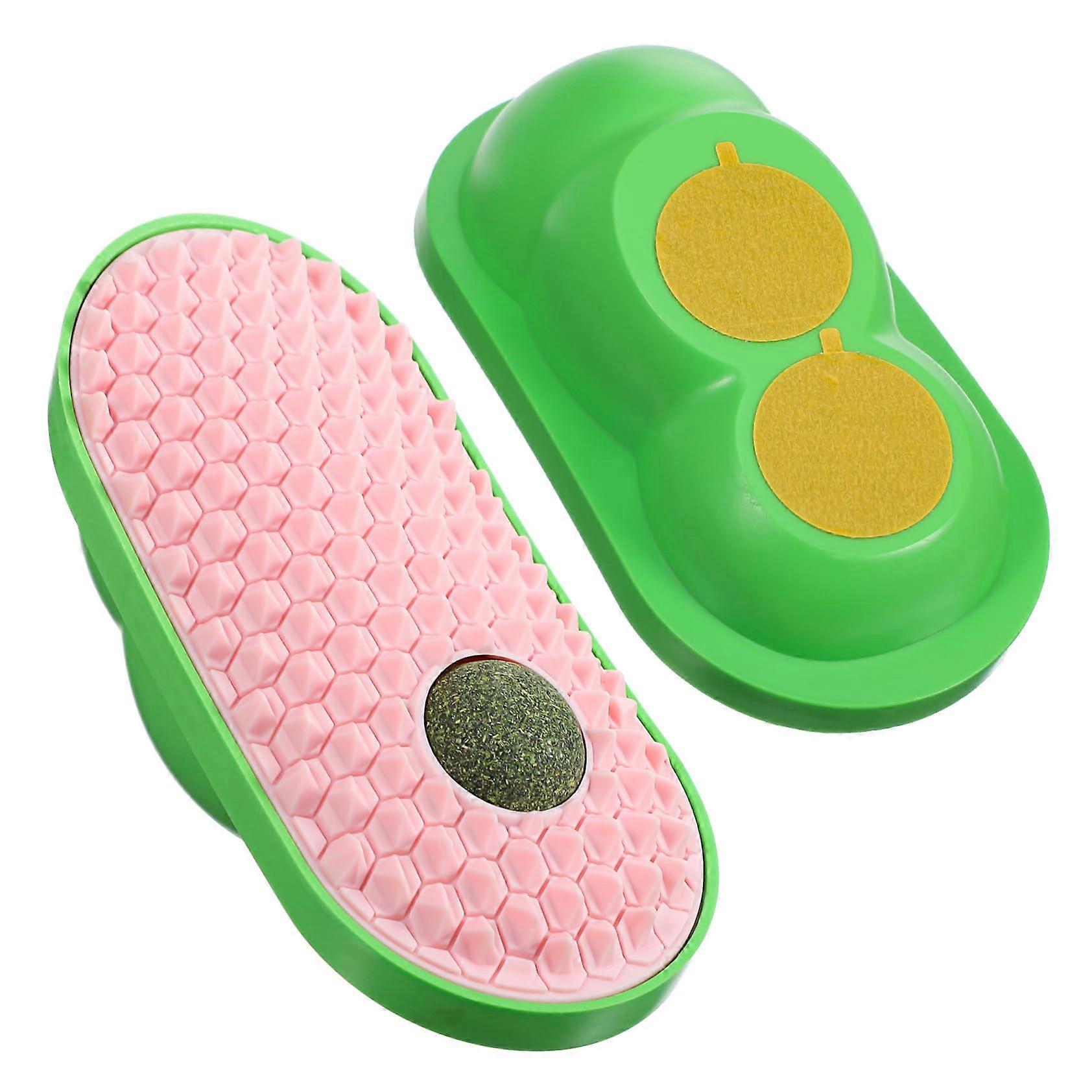 2 Pack Catnip Toys with Wall Scratcher Brush and Catnip Compartment for Indoor Cats