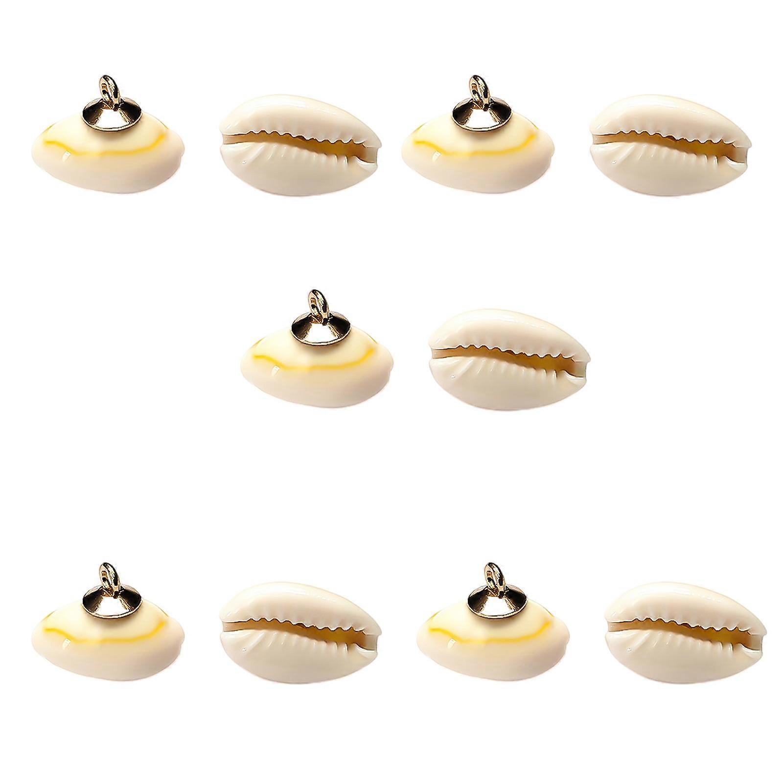 Set Of 10 Handcraft Shell Buttons Smooth Life Like Texture Fasteners Buckle For Creative Gift Wrapping And Decors Multicolor