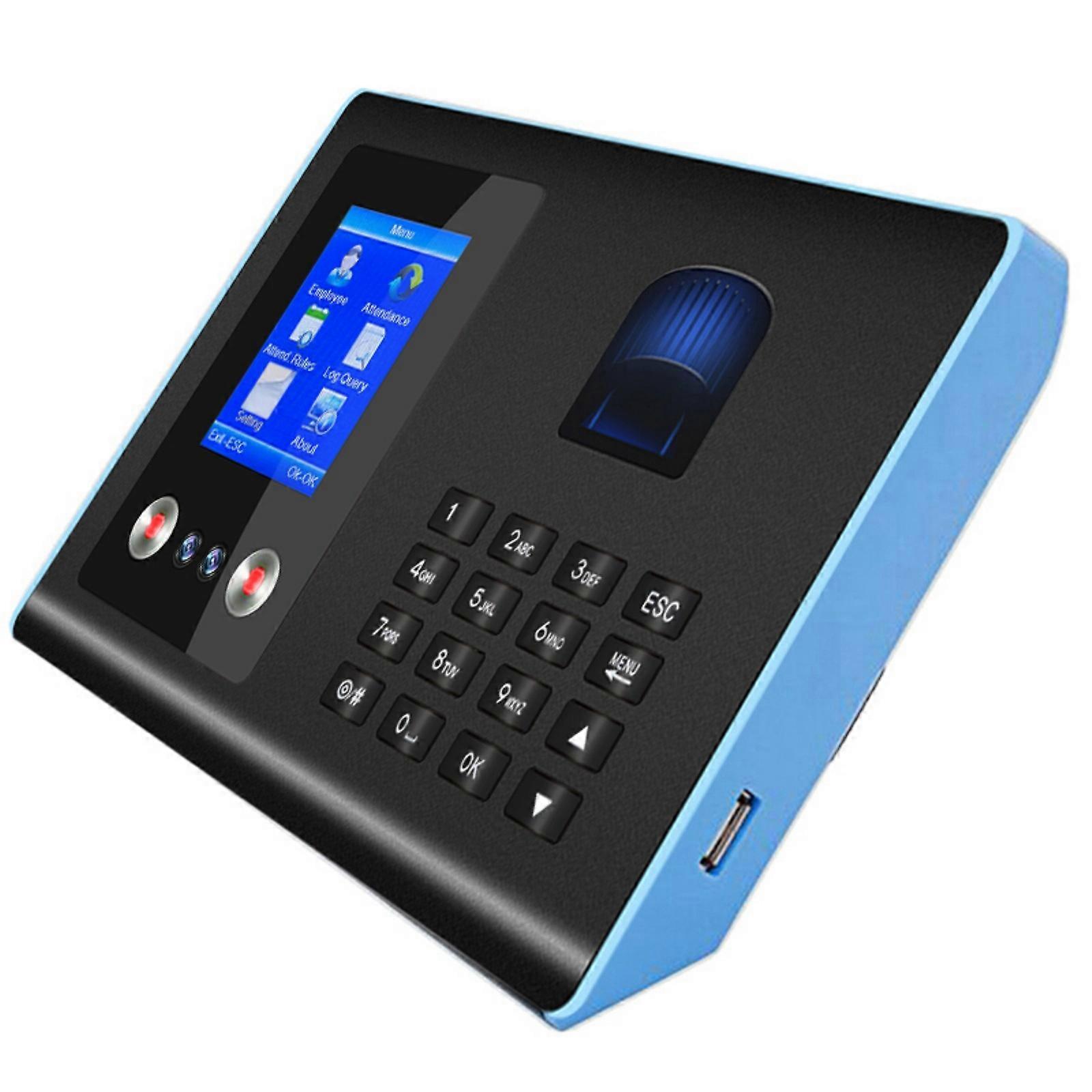 Quick Recognition Check-in Device UK Plug Biometric Fingerprint Employee Attendance Machine 2.8inch Screen Multicolor