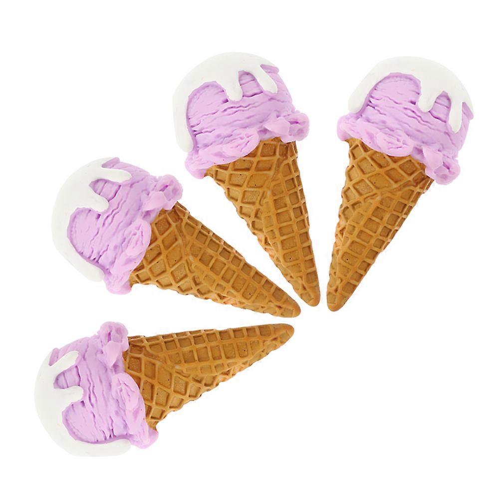 Ice Realistic Ice Cream Cone Decoration for 4Pcs Shop Display