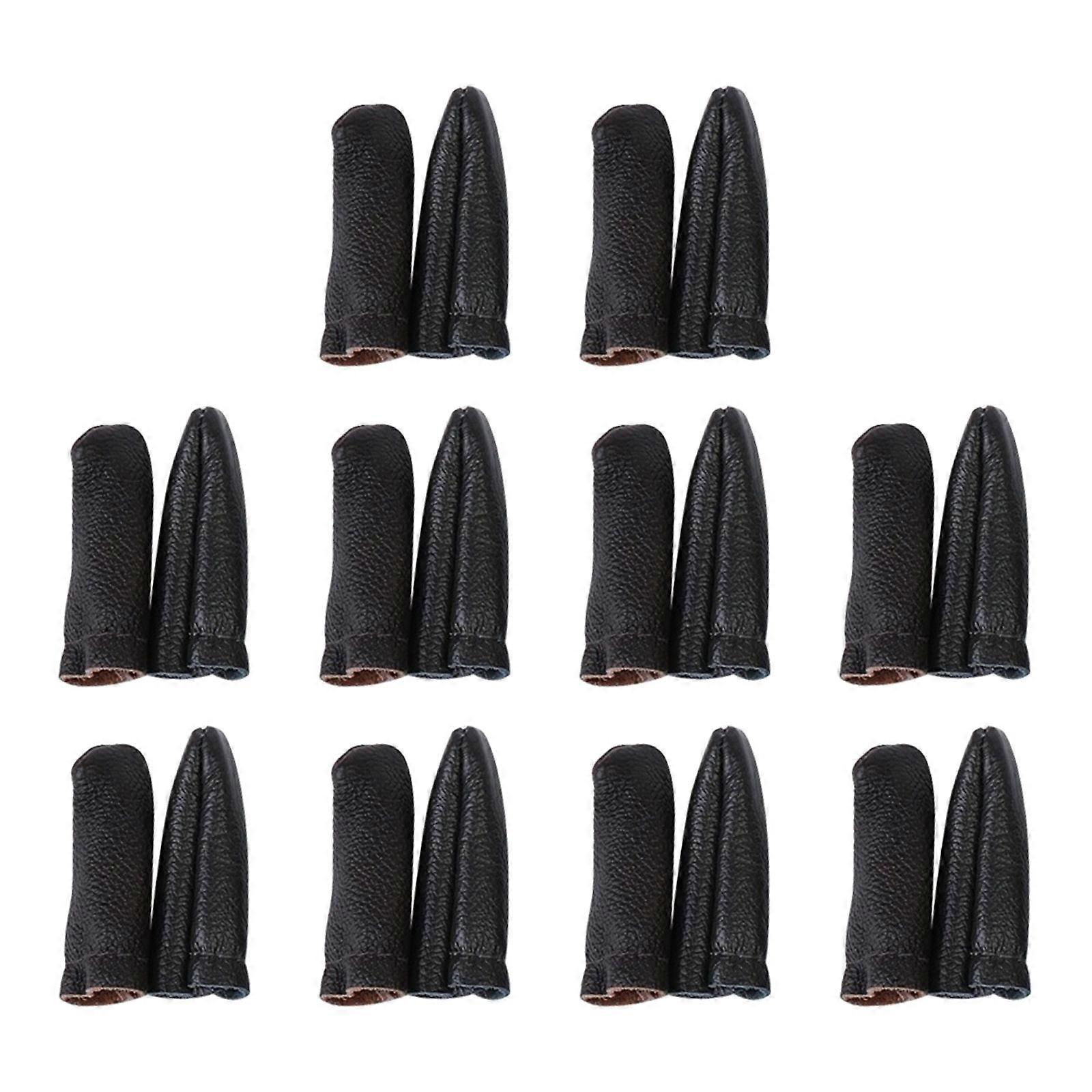 5/10 seturi de degetar de cusut, protector de degete din piele, protector de degetar din piele, apărătoare de degete din piele pentru cusut manual, multicolor