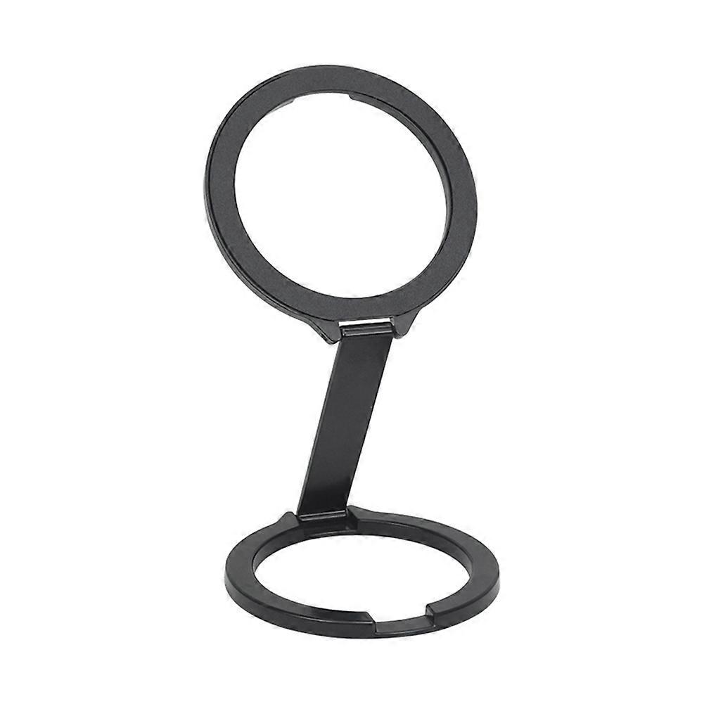 360° Rotatable Magnetic Phone Bracket, Foldable Multi-Function Stand for Secure Double-Sided Buckle Holder Black