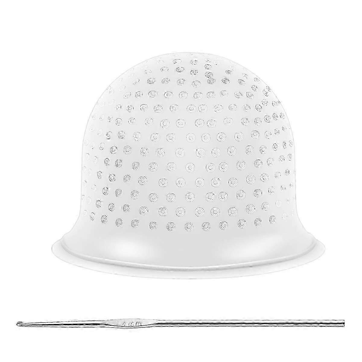 2025 Professional Hair Dyeing Kit, Reusable Silicone Highlight Cap With Metal Hook For Salon Or Home Use, Comfortable Fit And Curl Design, Wide