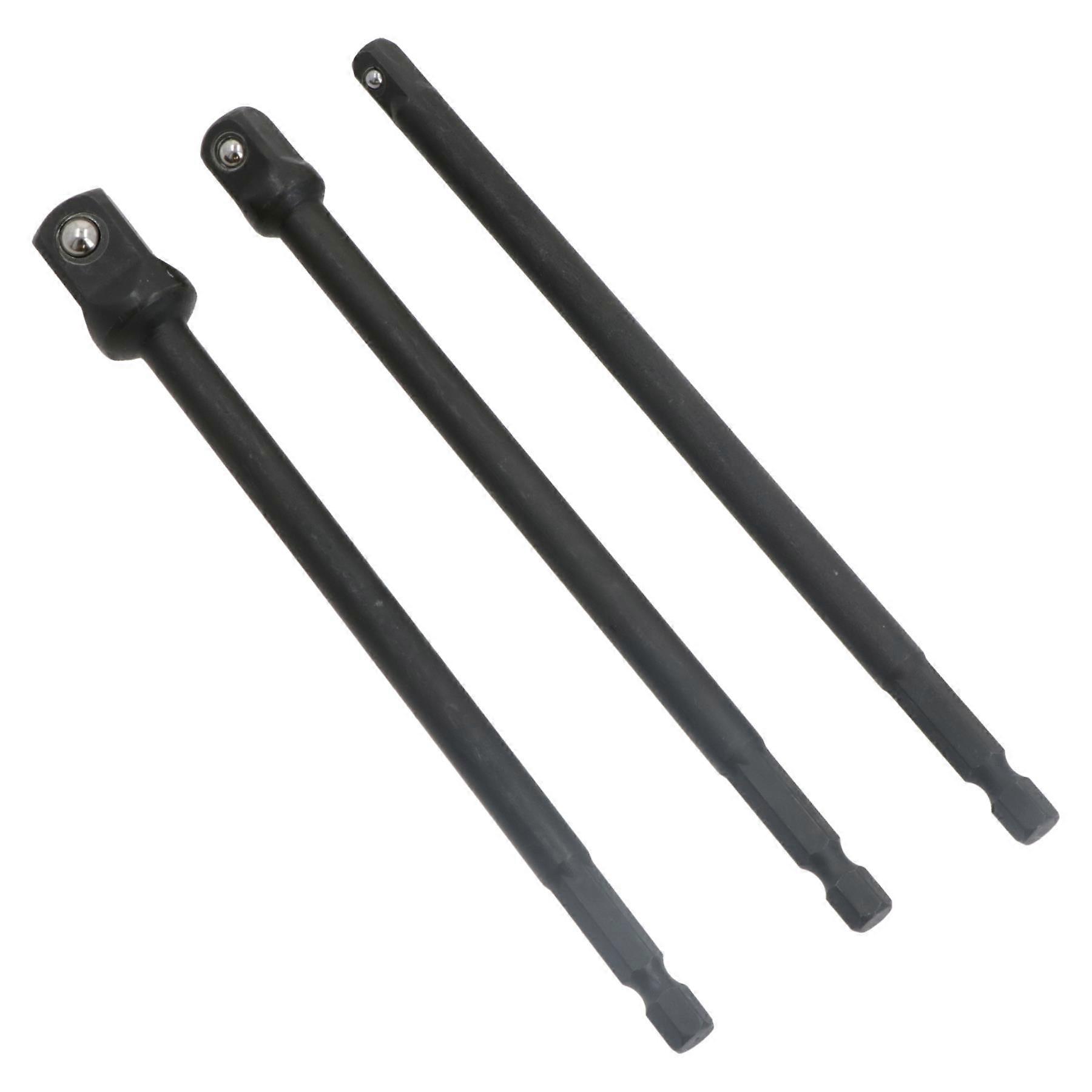 150mm Socket Adapter Adaptor Hex Extension Set Mixed Drive 1/4 3/8 + 1/2 3pc