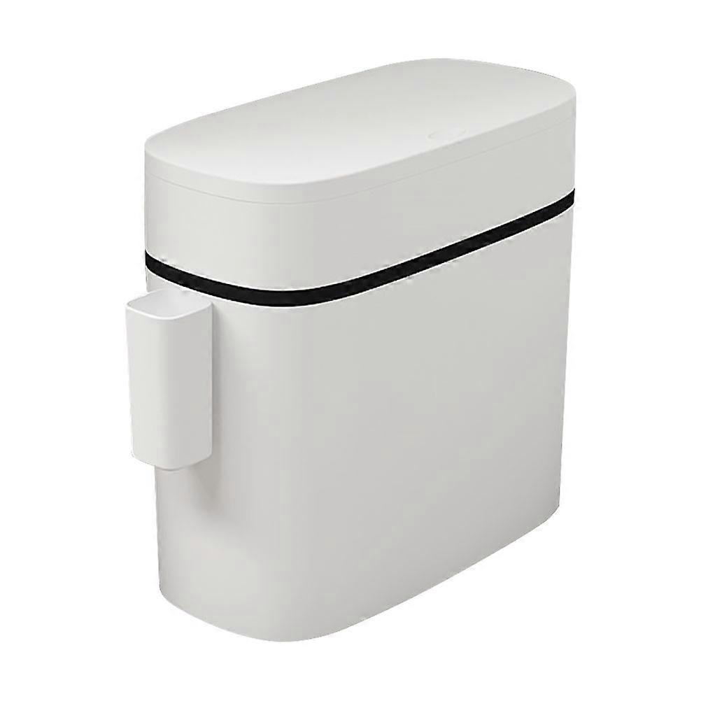 Kitchen Trash Can Household Garbage Bin with Press Cover 1 Portable