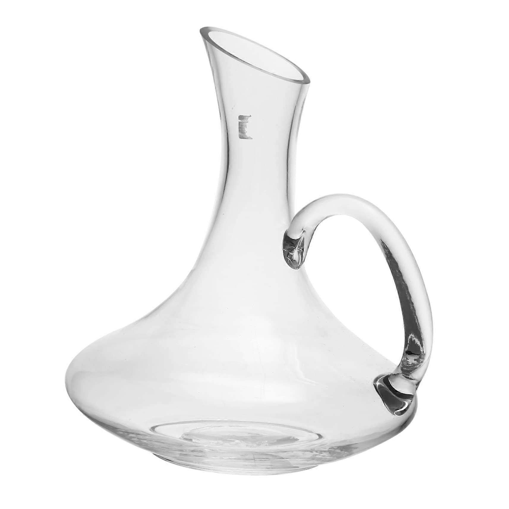 Red Wine Decanter with Handle Transparent Glass Aerator Pitcher Improves Aroma for Home Bar Lovers