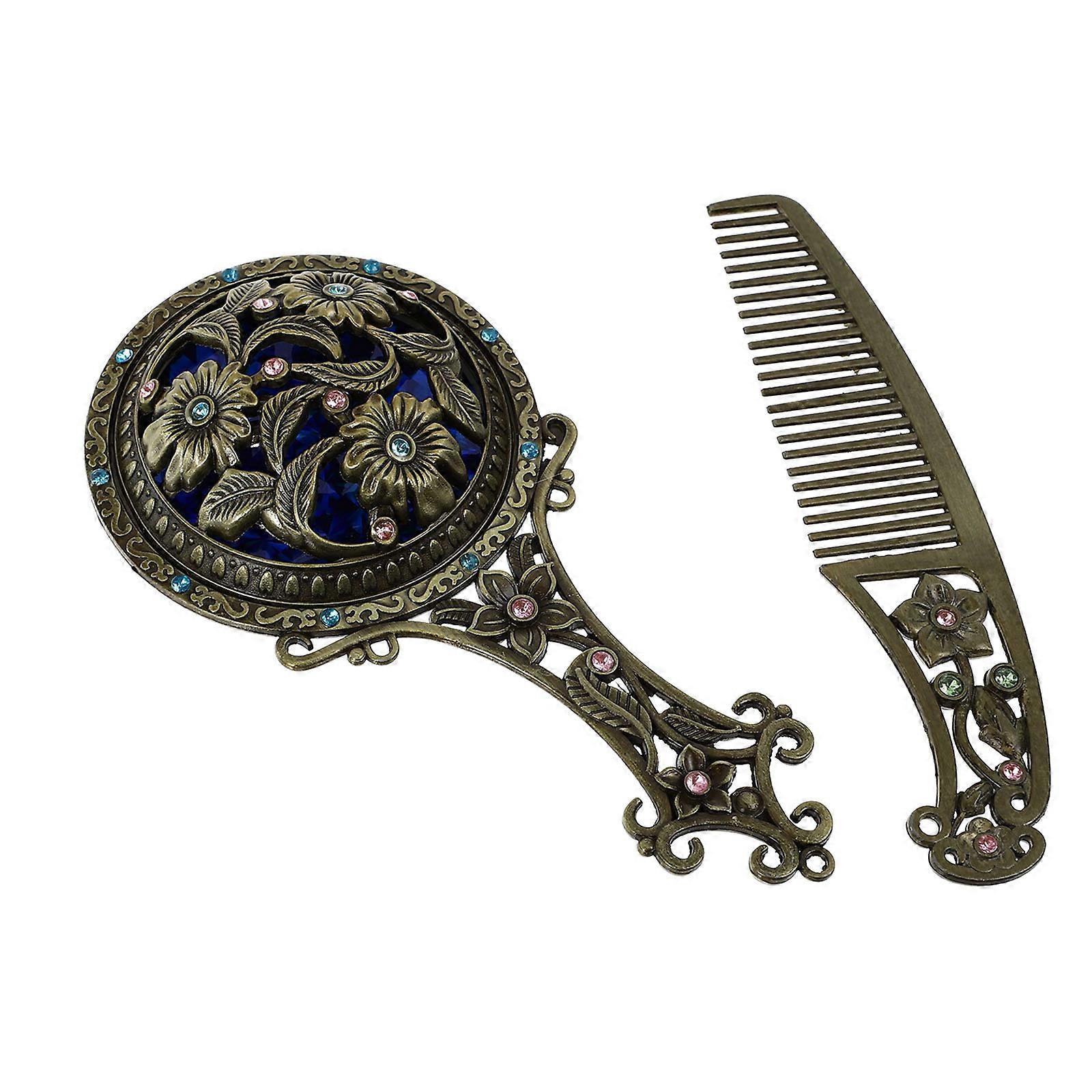 Handheld Makeup Comb Set for Makeup 1Set Featuring Vintage Golden Style