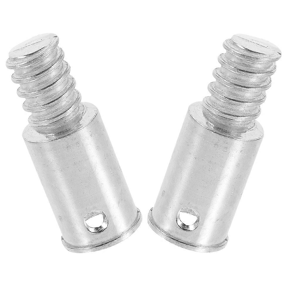 Stretch Rod Connector Metal Threaded Tip for Fixing 2Pcs Silver