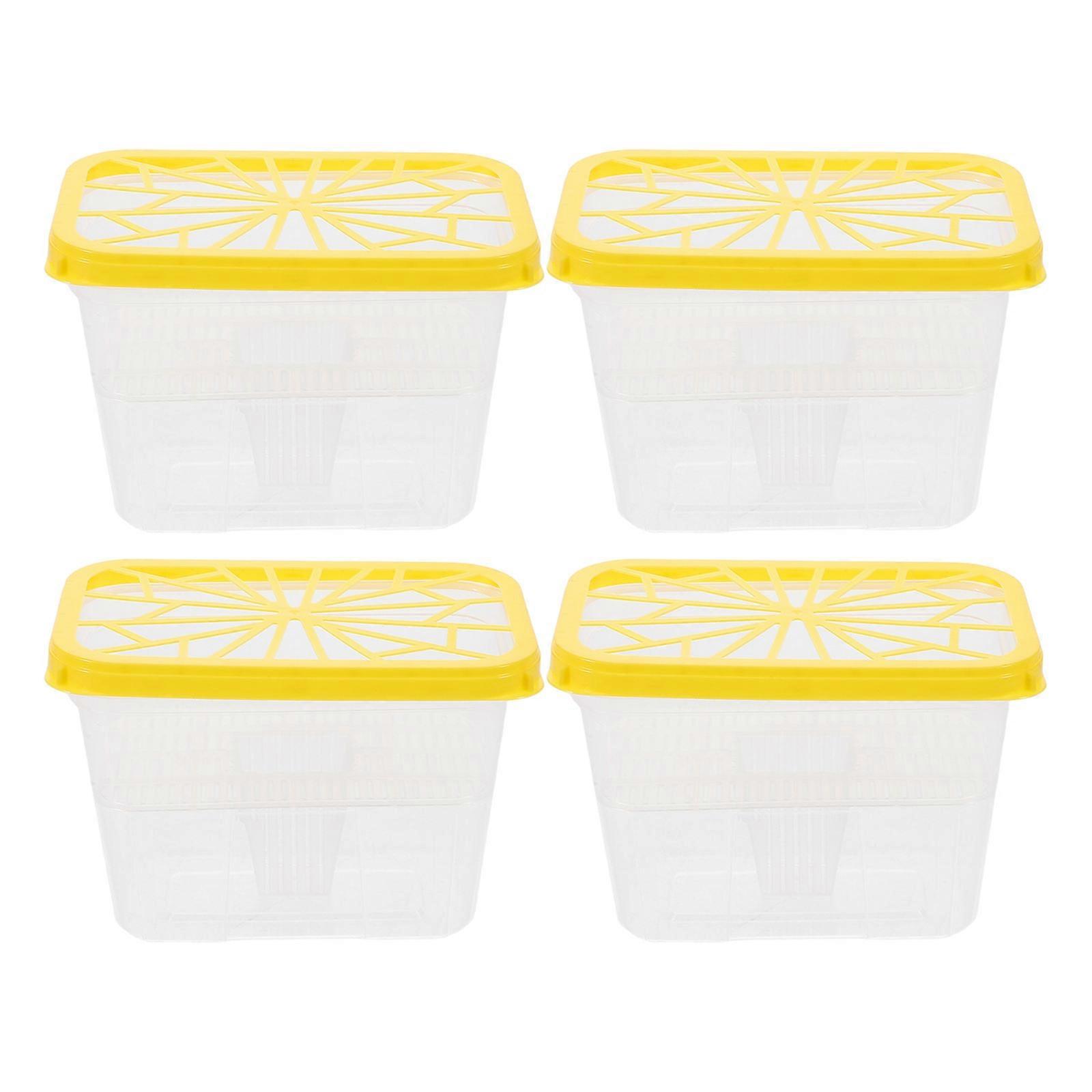 Plastic Moisture Absorber Box Holder for Cabinet Storage 4Pcs Set