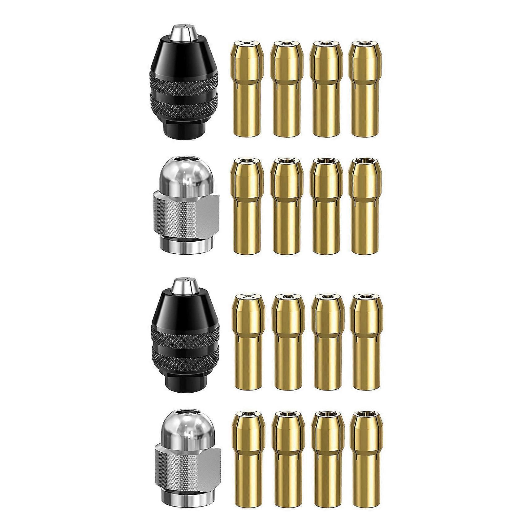 2X Drill Chuck Collet Set for Dremel,1/32Inch to 1/8Inch Replacement 4486 Keyless Bit with Rotary Drill Nut Set