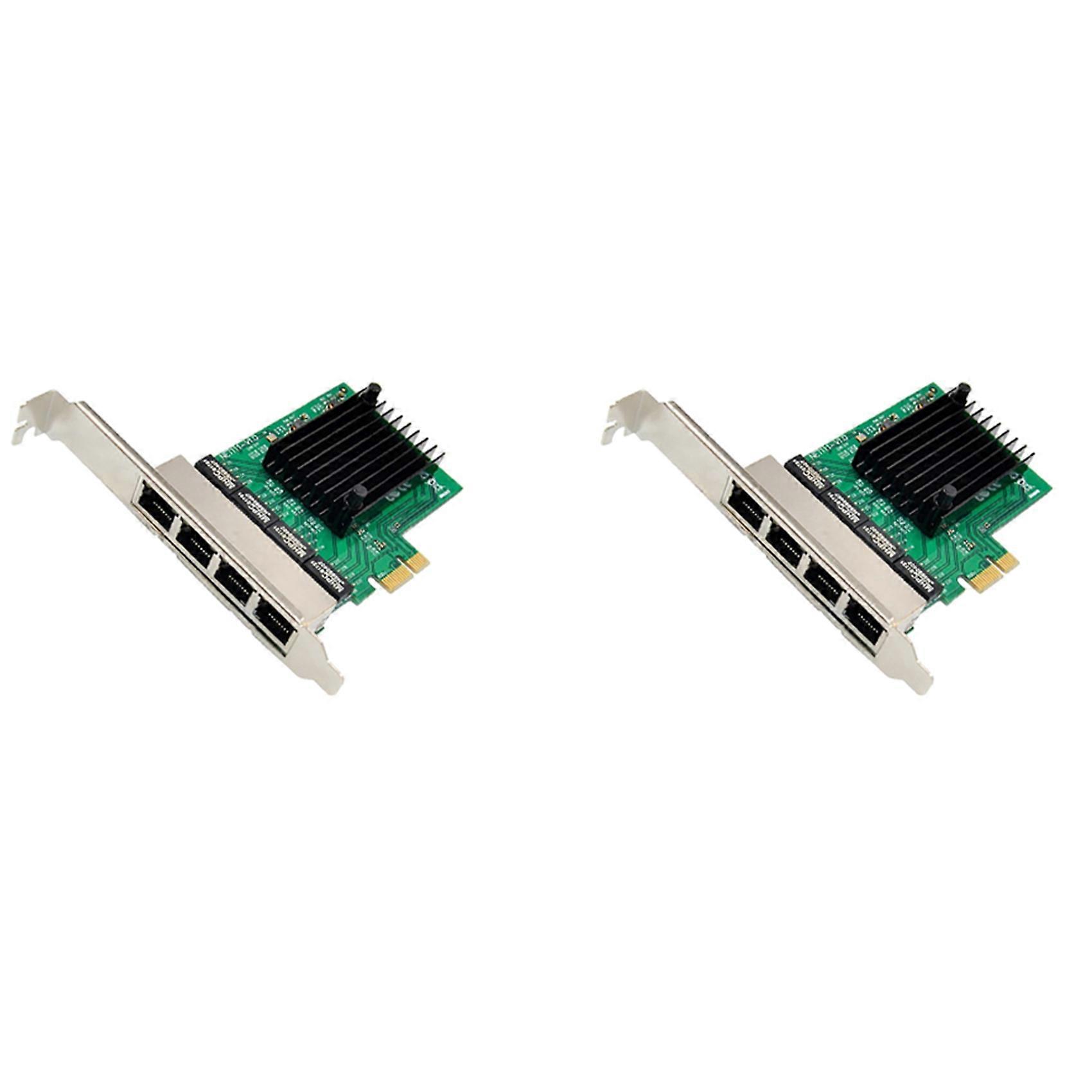 2X PCIE Network Card PCI-E X1 4 Port Gigabit Ethernet Server Network Card Adapter for Love Fast Sea Spider ROS Router