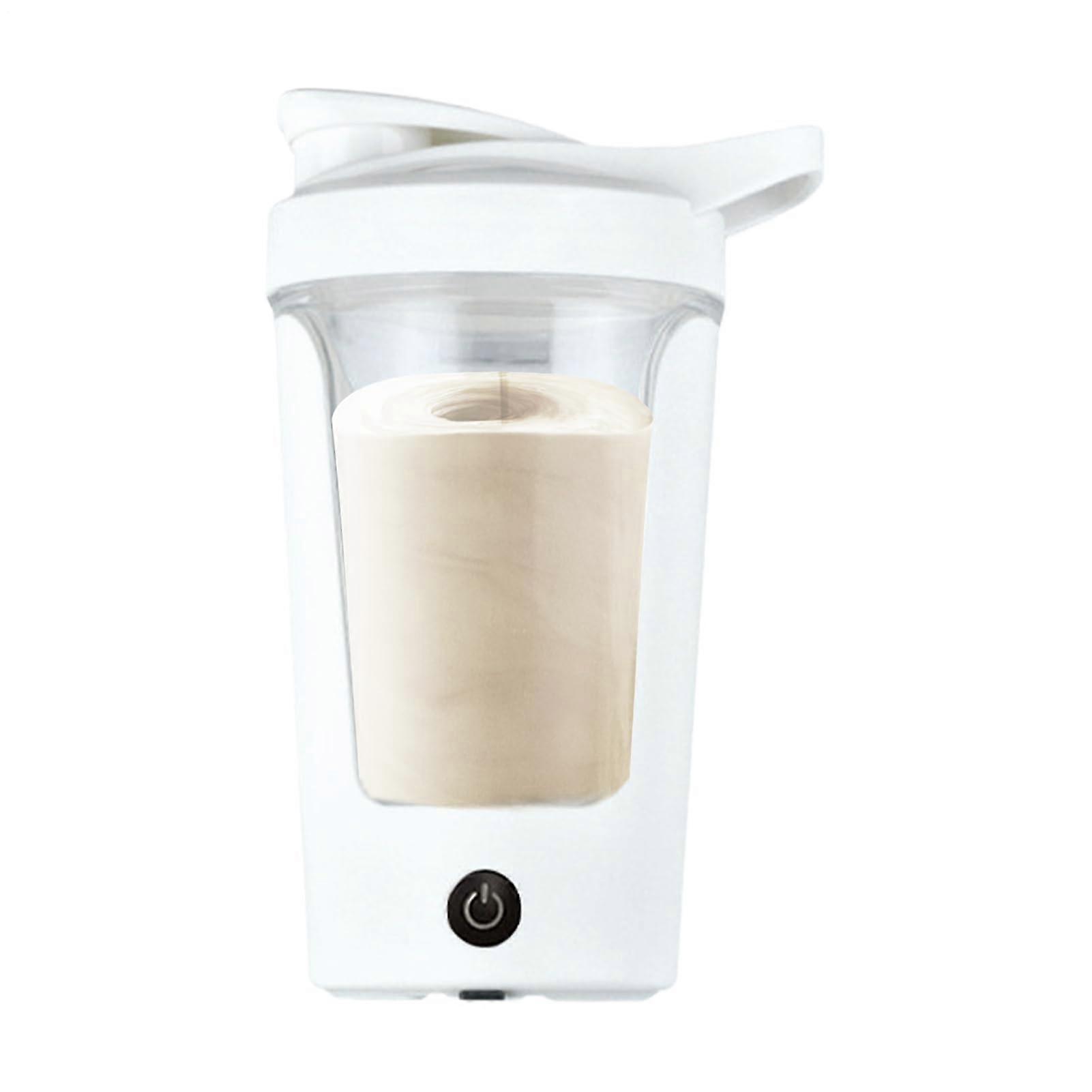 Electric Mixer Cup USB Rechargeable Portable 450ml Drink Blender Mug with Handle for Travel Camping Gym Beige