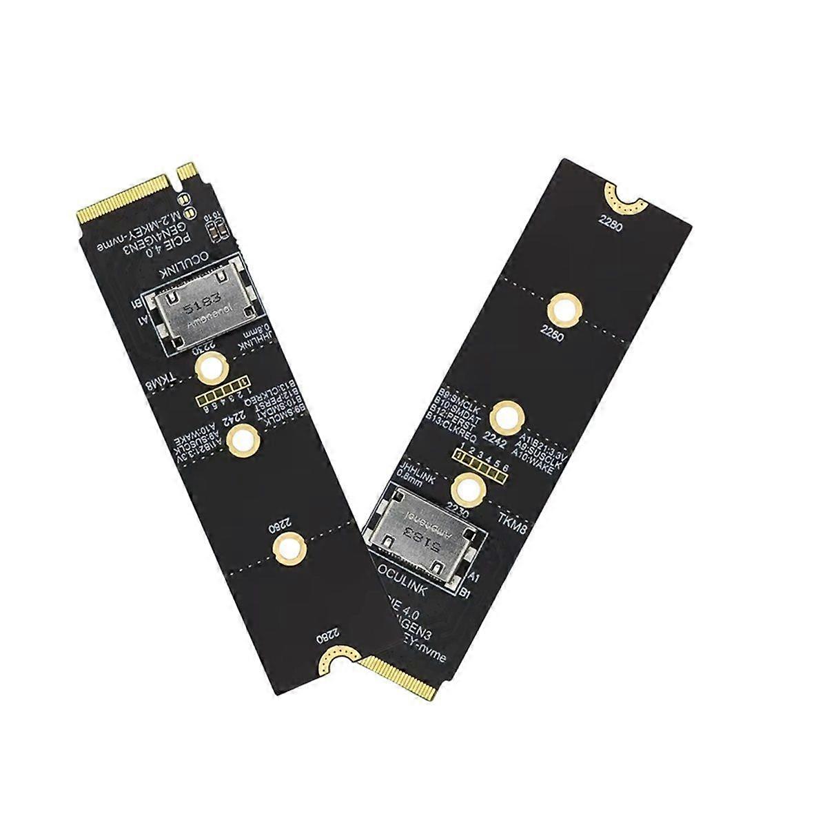 2Pcs for M.2 NVME to Oculink Female Dock SFF-8612 Adapter PCI-E X4 Adapter Card Support DOCK-OC4 fo