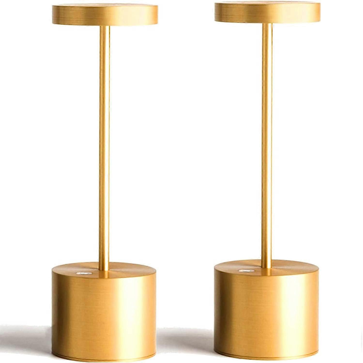 Cordless Table Lamp IP54 Waterproof 5000mAh Rechargeable LED with Touch Dimming and 40H Life 2 Gold