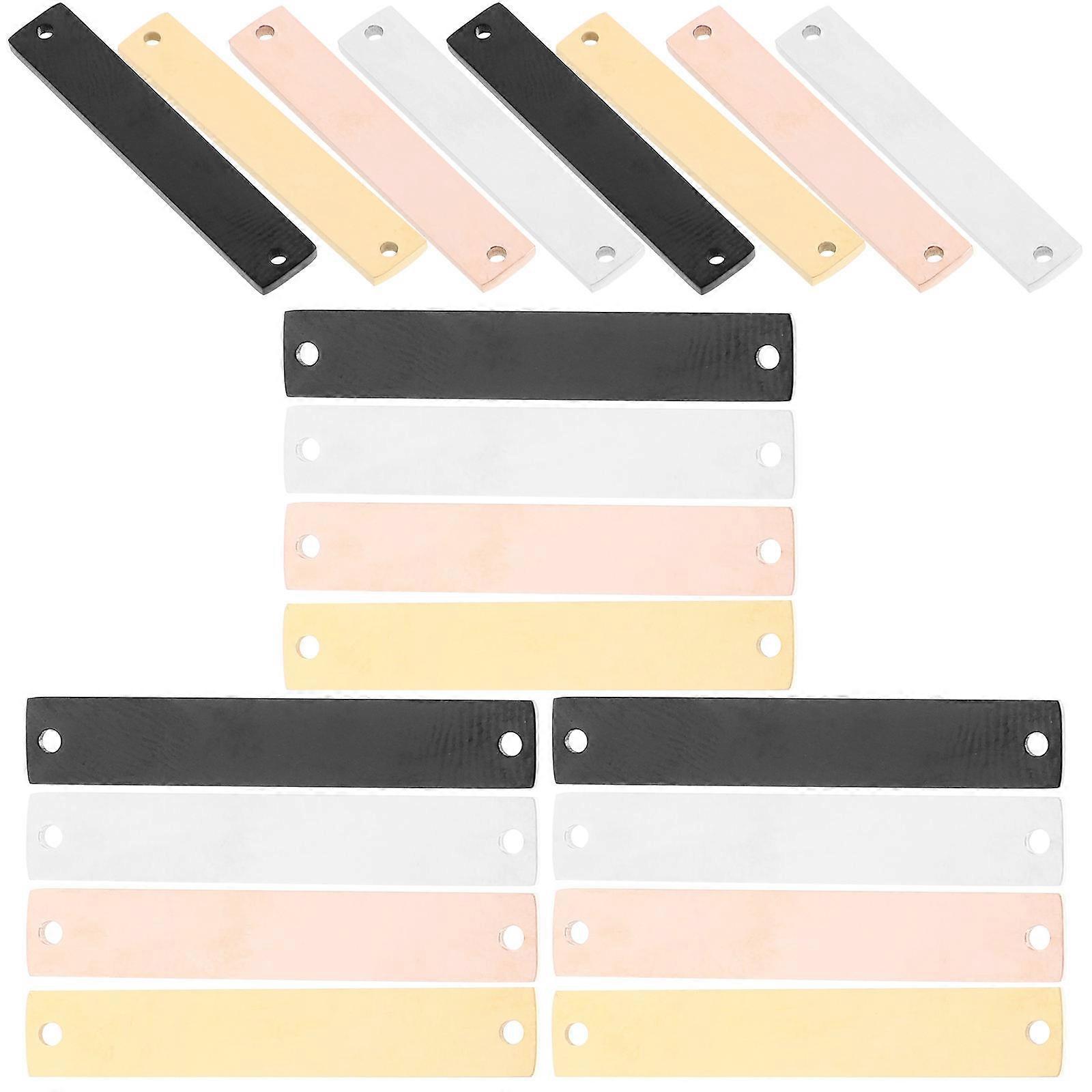 Stainless Steel Metal Stamping Blanks for DIY 36Pcs Rectangular Tag Pendants