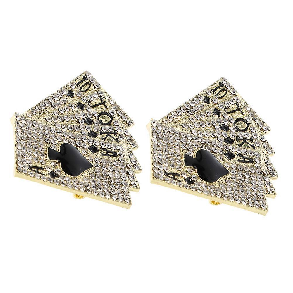 Decorative Creative Alloy Rhinestone Brooch Pin 2Pcs for Parties