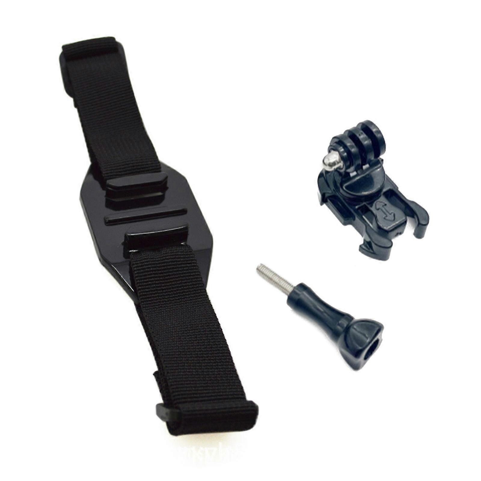 Adjustable Helmet Camera Mount Straps with Bracket Adapters Base for Secure Action Camera Attachment in Sports Activity Multicolor