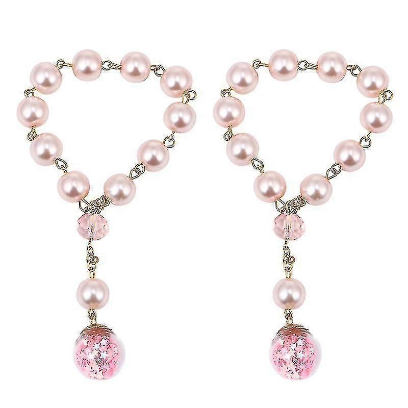 2pcs Versatile Bangles Comfortable Wrist Chains Artificial Pearl Bracelets