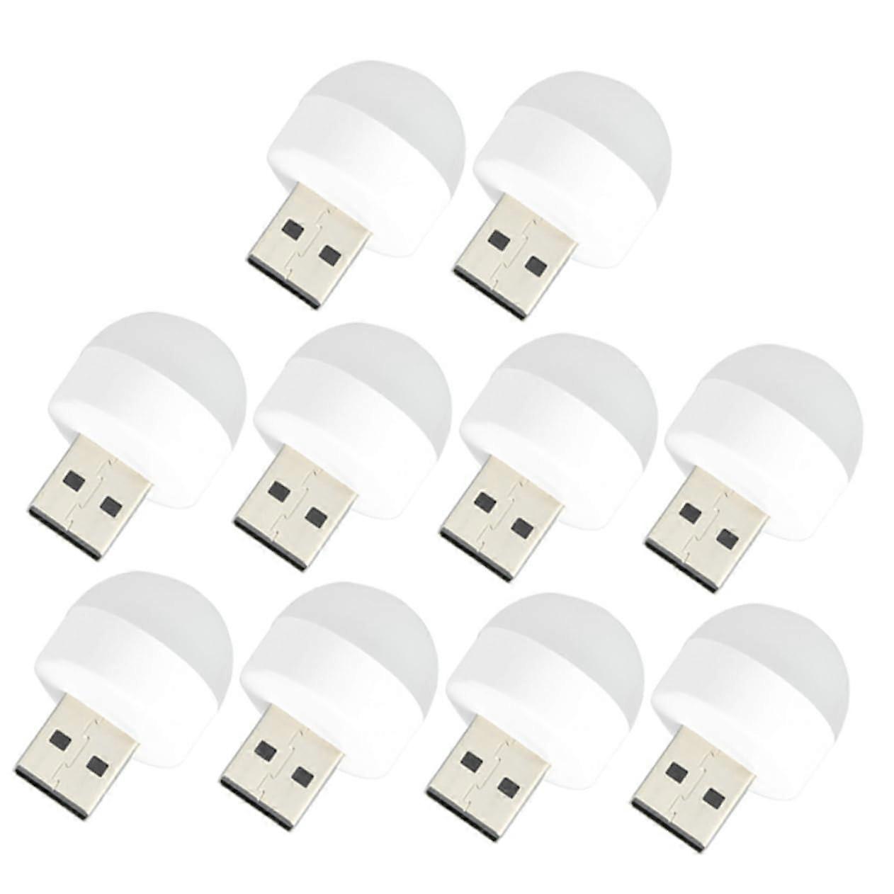 USB Night Light with Motion Sensor, Battery Operated LED Lamp for Bedroom and Travel, 10pcs