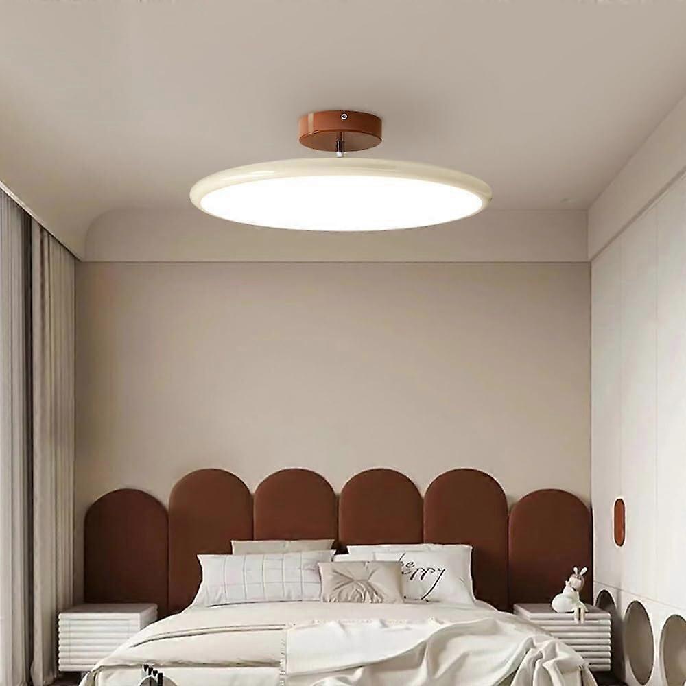 Modern LED Ceiling Light Fixture Round Flush Mount with Adjustable Color Temperature, Beige 40cm