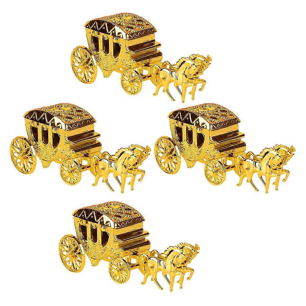 Creative Royal Carriage Candy Box for Wedding Storage 4Pcs Party Containers