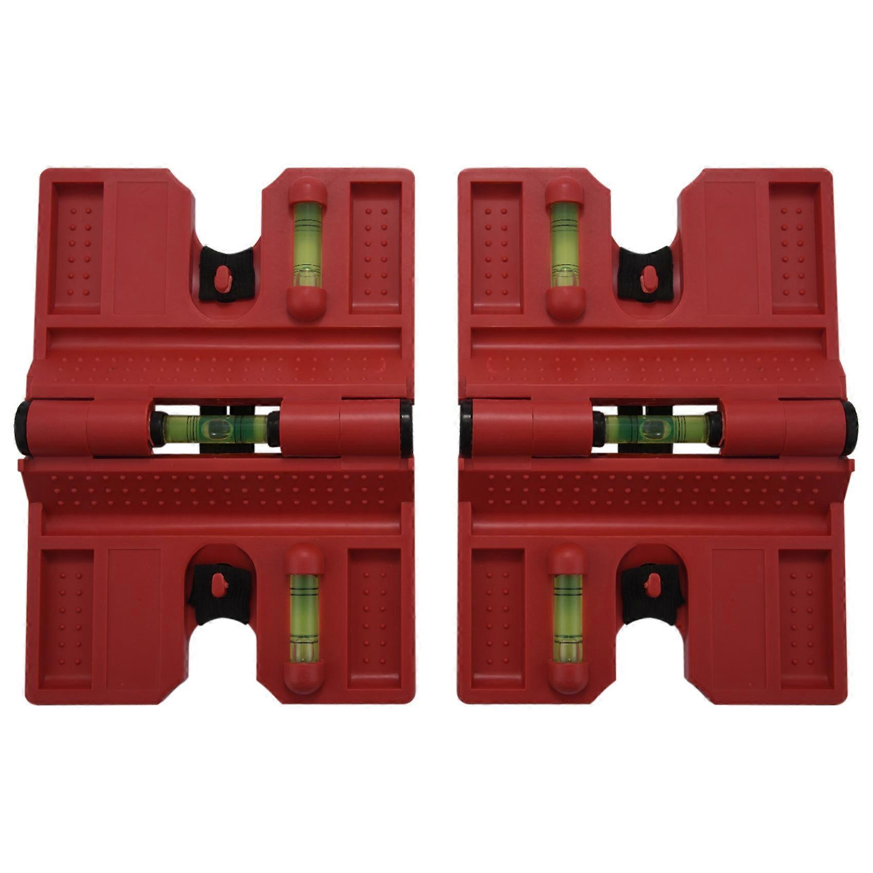 Spirit Level,Magnetic Post Level Tool Folds for Storage,Cross Check Bubble Level(Pack Of 2)