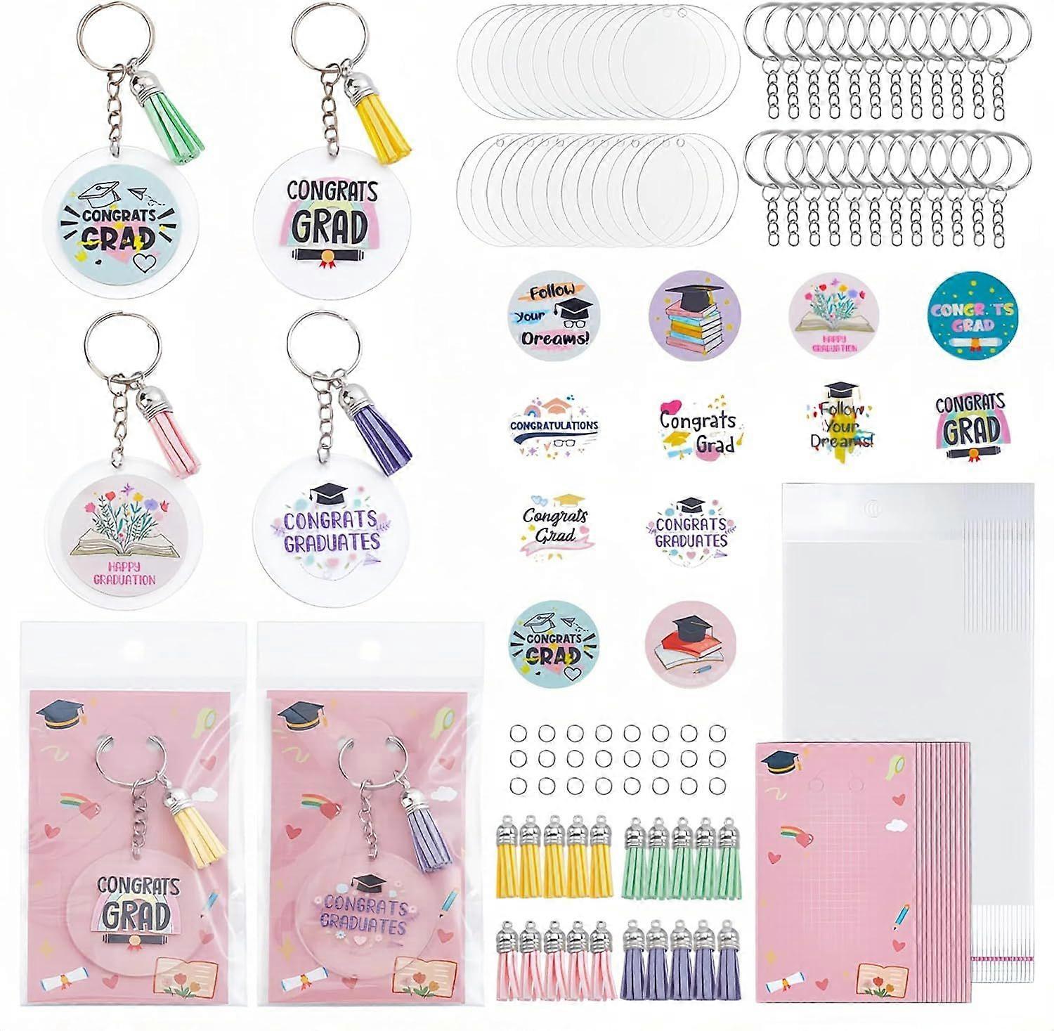 168Pcs Acrylic Keychain Blank Set with Key Rings Display Cards Tassels Jump Rings UV DTF Stickers Keychain Making Kits for DIY Key Chain Vinyl Craftin