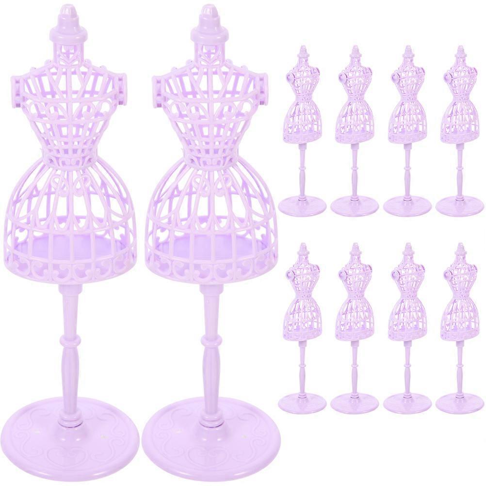 Violet Doll Clothes Mannequin Stand for Display 10Pcs Plastic Durable Set
