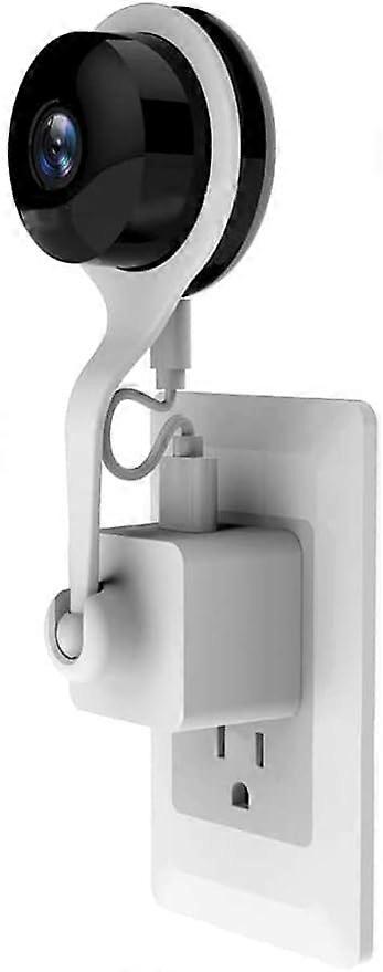 Wall Outlet Mount Holder for Nest Cam Indoor NC1102ES, 360° Adjustable Rotation, NoDrill Install, White