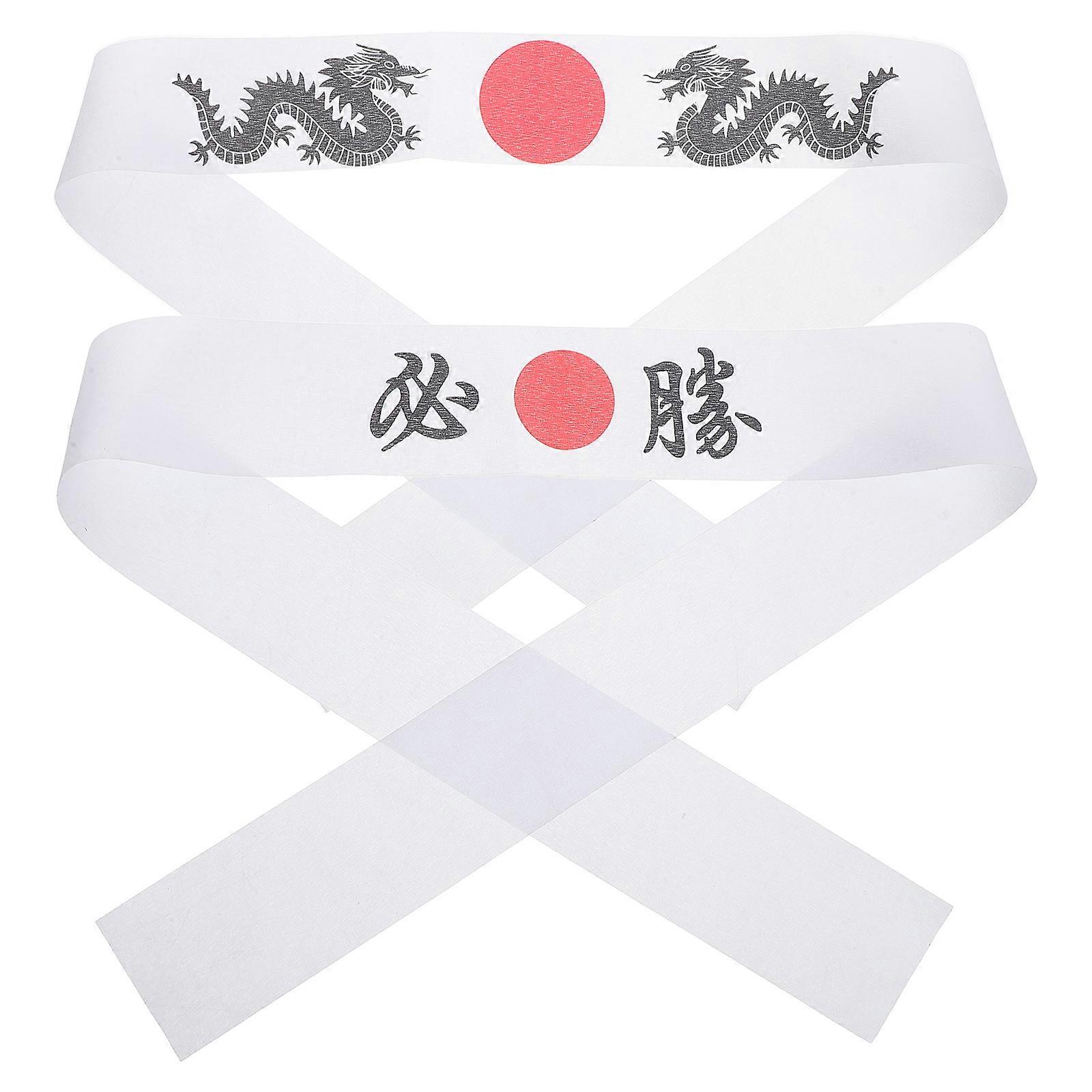 Karate Hat Sushi Chef Bandana Headwear For Kitchen Work Rectangular Style 2Pcs