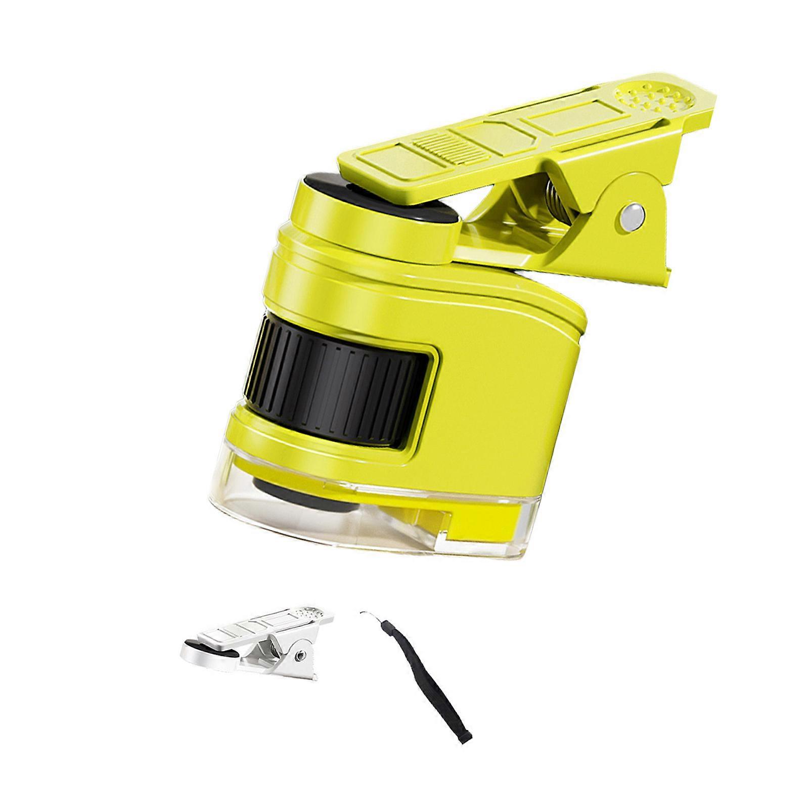 Science Tool Portable Microscope for Kids Design Easy Setups Includes 10X 30X 60X Magnification for Educational Play  Yellow