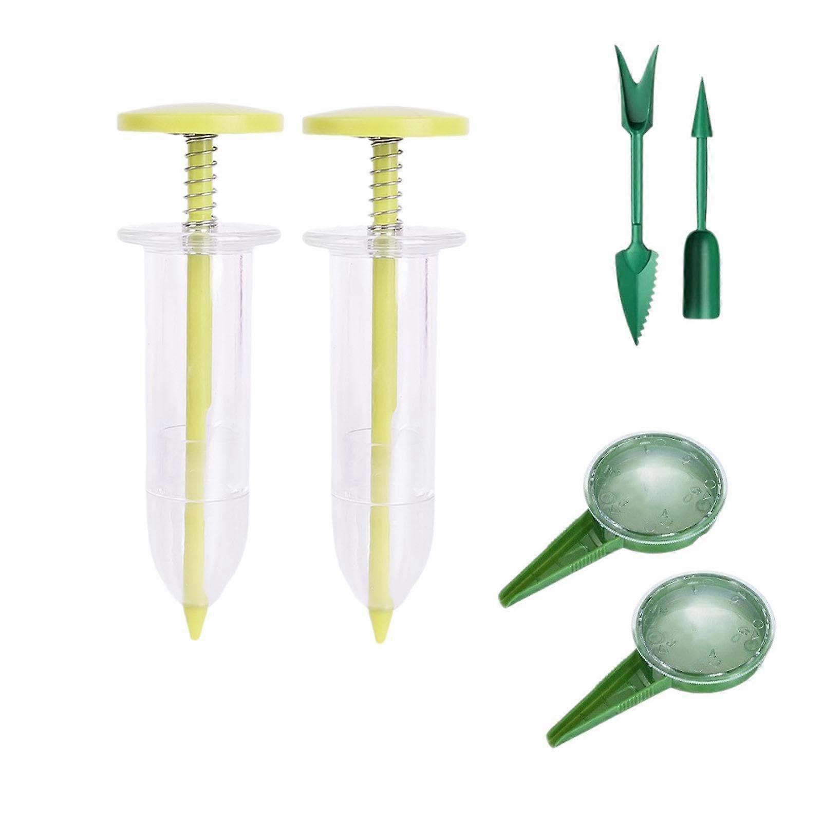 Mini Handheld Seed Spreader with Adjustable Dispensing Button for Controlled Garden Seeding, Yellow