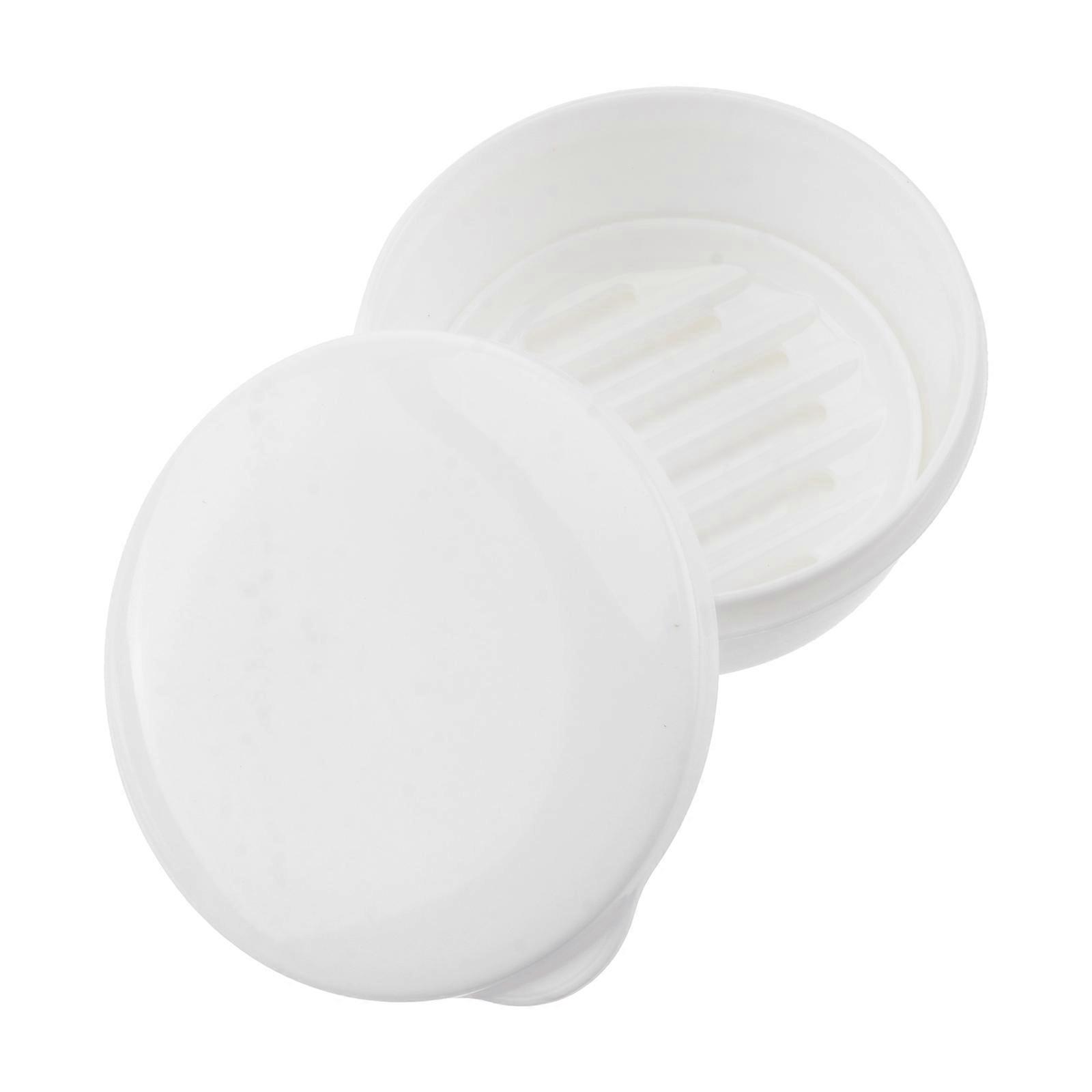 Double Drain Soap Box Portable Soap Container for Storage White