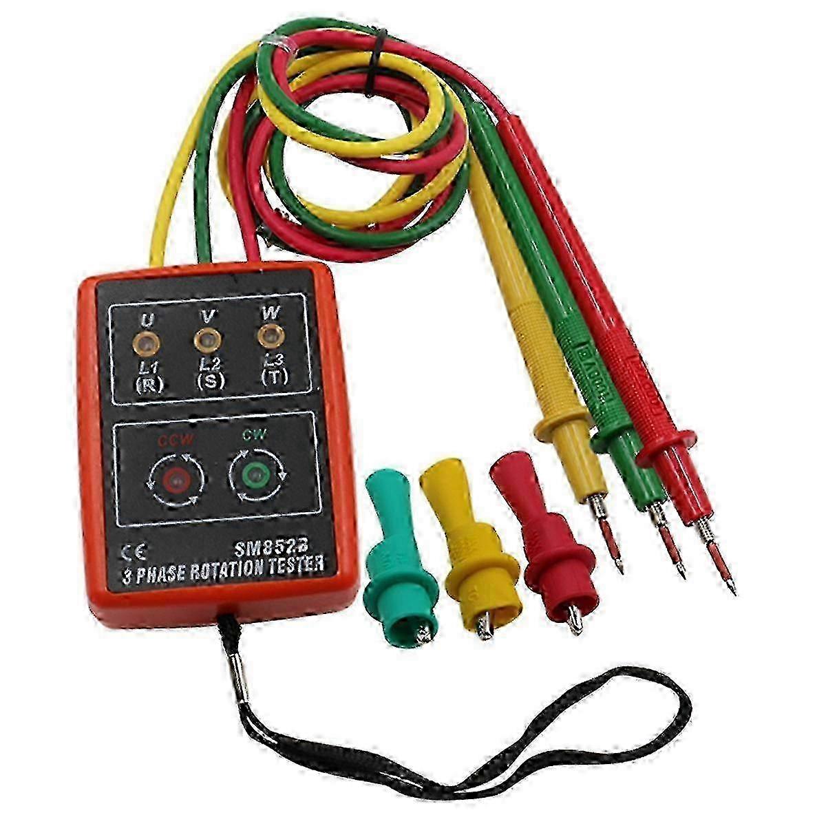 2025 AC Phase Rotation Indicator for 60-600V Three-Phase Systems with Phase Sequence Testing